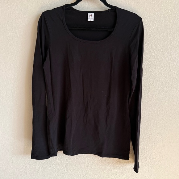 Peruvian Connection Elegant Black Long Sleeve Tee Size L - Picture 2 of 8